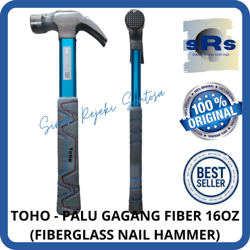 TOHO - PALU KAMBING GAGANG FIBER/PALU KAMBING 16 OZ KEPALA KASAR