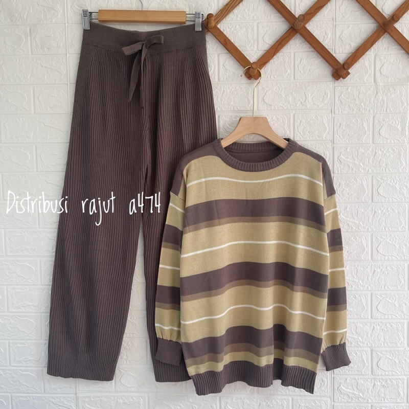 ONESET SWEATER RAJUT MARSAK SETELAN CELANA KULOT