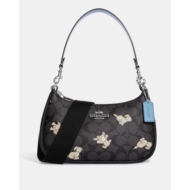 Coach Teri Shoulder Bag In Signature Canvas With Happy Dog Print (CC775)