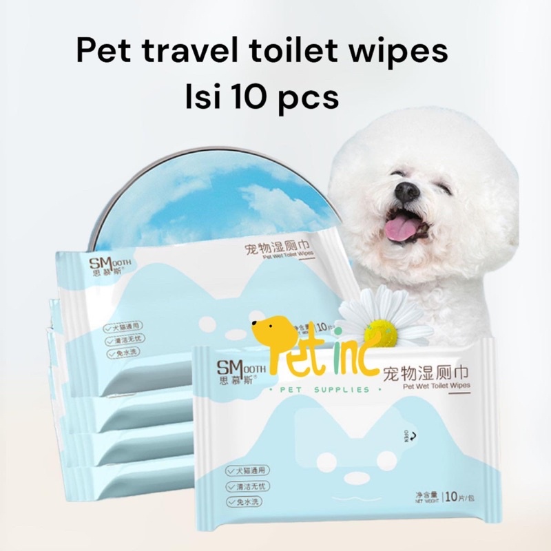 Pet travel toilet wipes