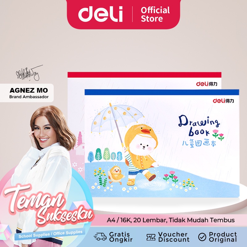 

READY Deli Painting Book / Buku Gambar 20 Lembar Kertas Tebal Tidak Tembus 73381 73382 VI4567