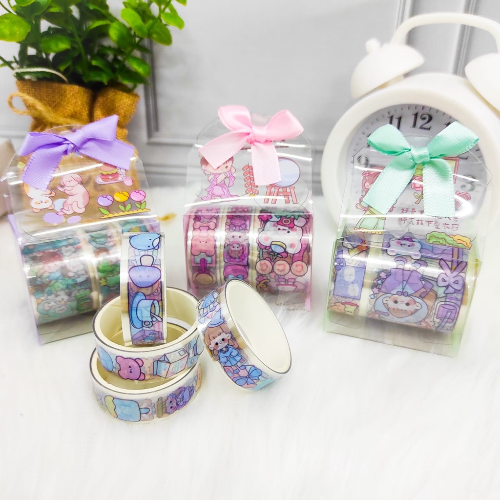 Sticker BOX Mini Solatip Washi paper bag Tape Roll Kode SZ-15