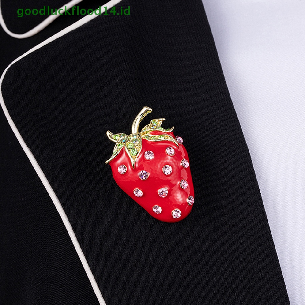 [GOOGFOUR] Lucu Strawberry Korsase Perjamuan Dekorasi Wanita Syal Bros Pin Perhiasan Hadiah [TOP]