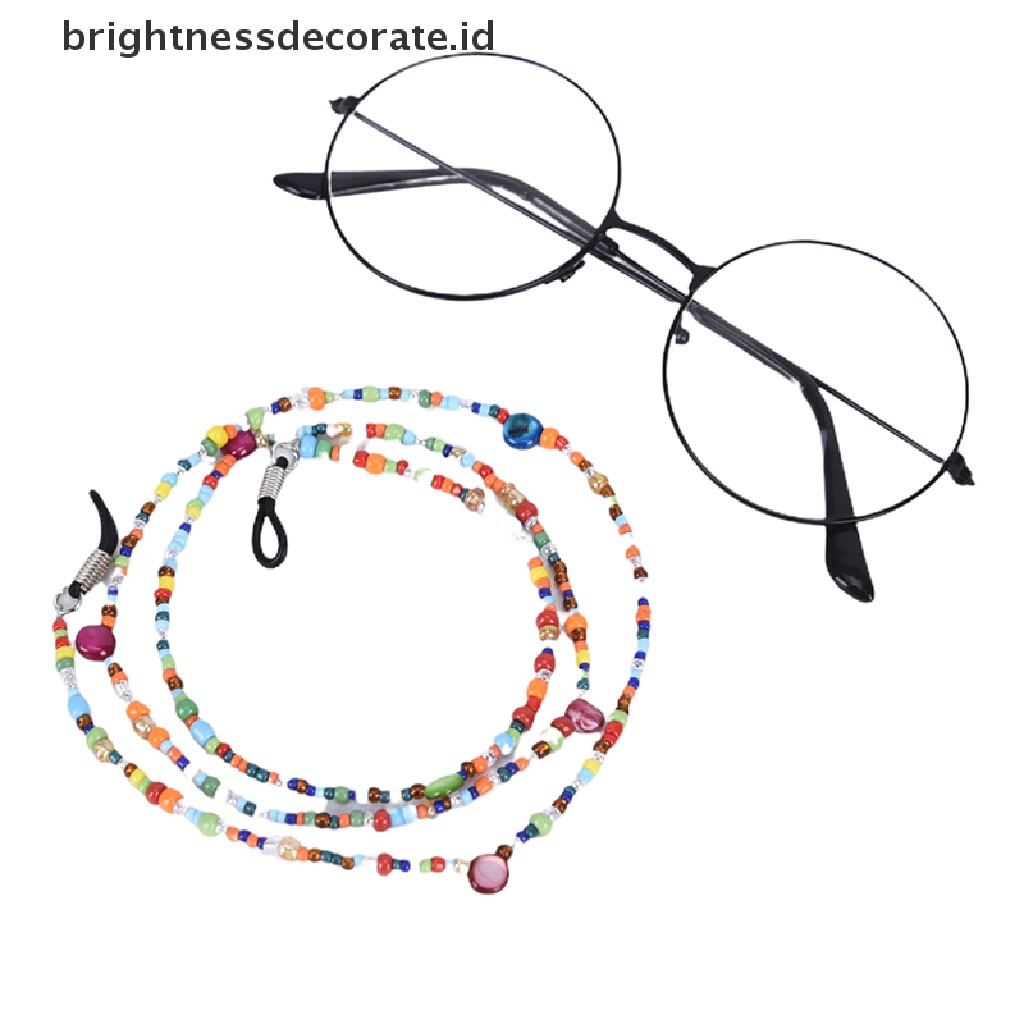 [Birth] Fashion Manik-Manik Mutiara Warna-Warni Kacamata Hitam Lanyard Cord Holder Tali Rantai [ID]