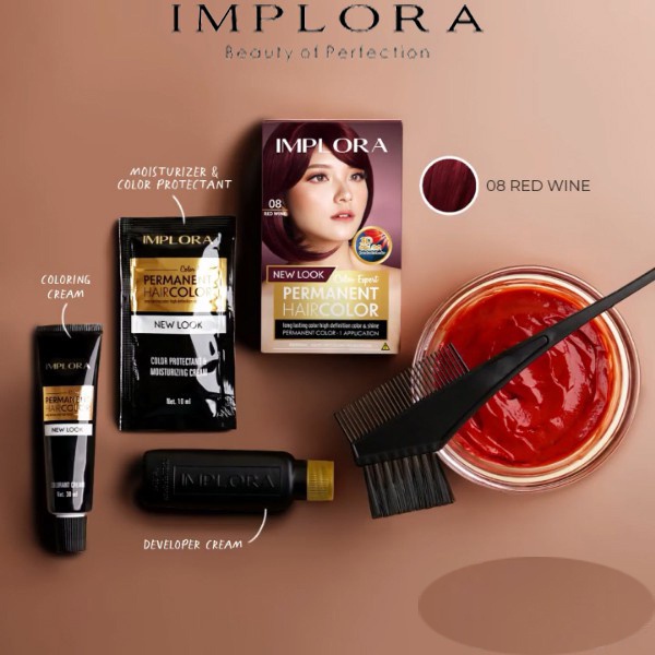 IMPLORA New Permanent Hair Color Semir Rambut (✔️BPOM)