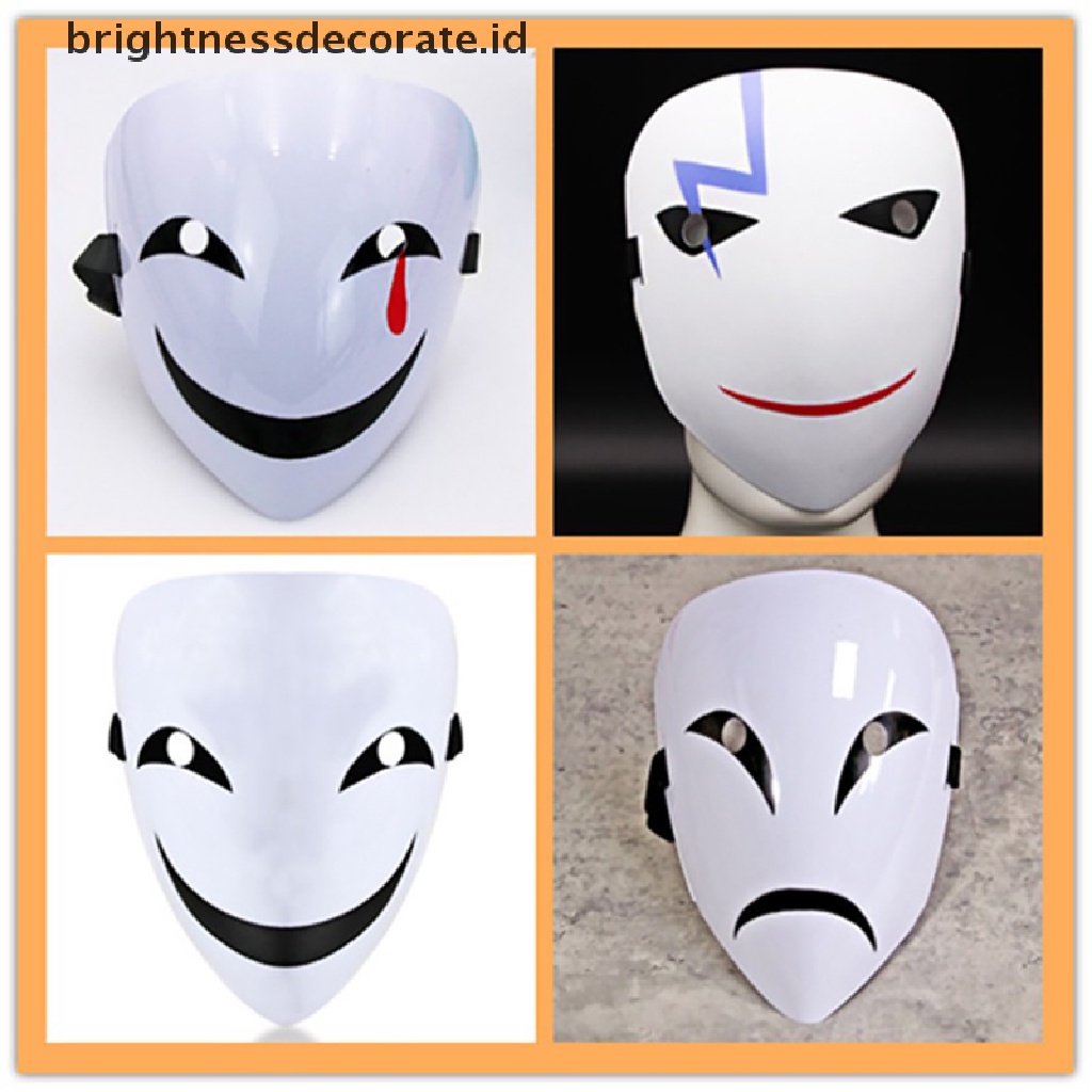 [Birth] Anime Black Bullet Hiruko White Mask Helm Cosplay Kostum Props Hadiah Halloween [ID]