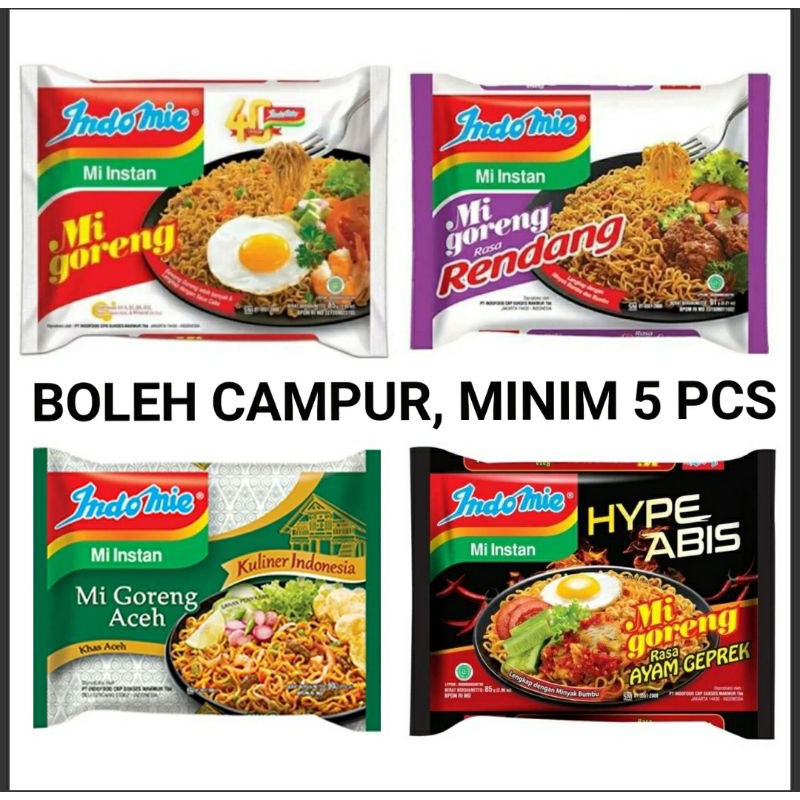 

INDOMIE GORENG ECER / INDOMIE GORENG ACEH / INDOMIE GORENG RENDANG / INDOMIE GORENG AYAM GEPREK / MIE GORENG