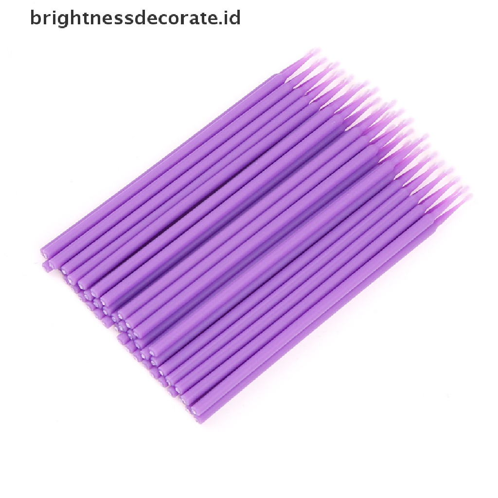 [Birth] 100pcs Aplikator Swab Sekali Pakai Micro Brush Eyelashes Extension Maskara Tools [ID]