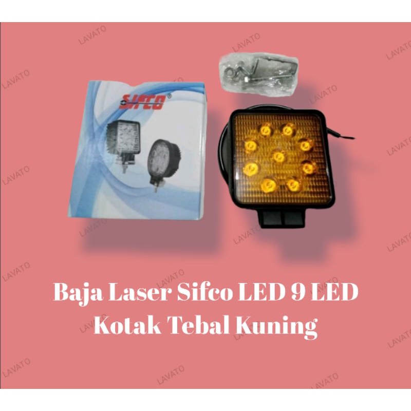 Baja Laser Sifco LED 9 LED Kotak Tebal Kuning