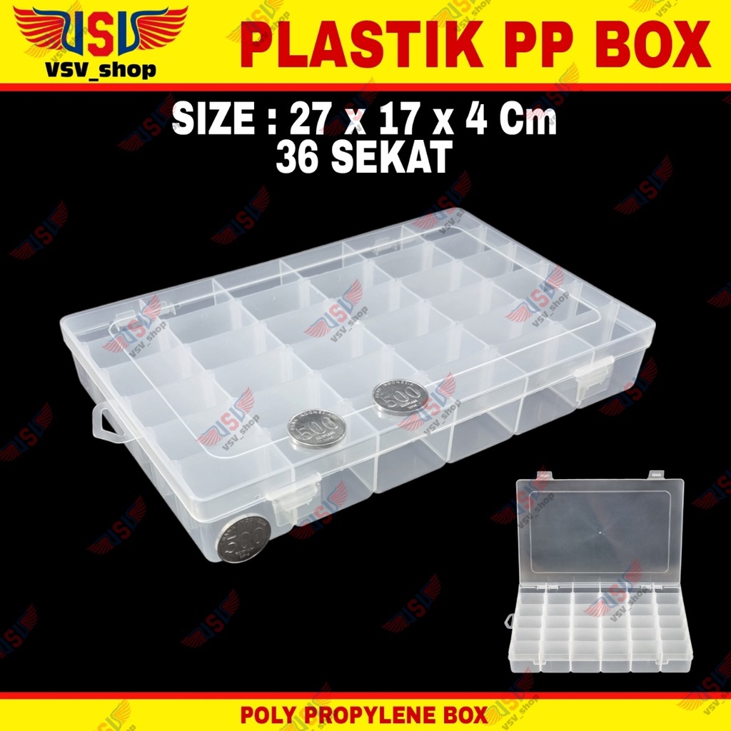 Kotak Plastik 36 Sekat Penyimpanan Box Plastik PP Case Plastic Storage Box QC36
