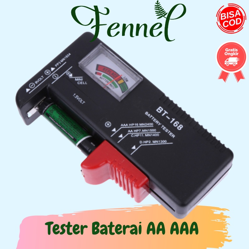 Tester Tegangan Baterai AA AAA Volt Meter - BT-168
