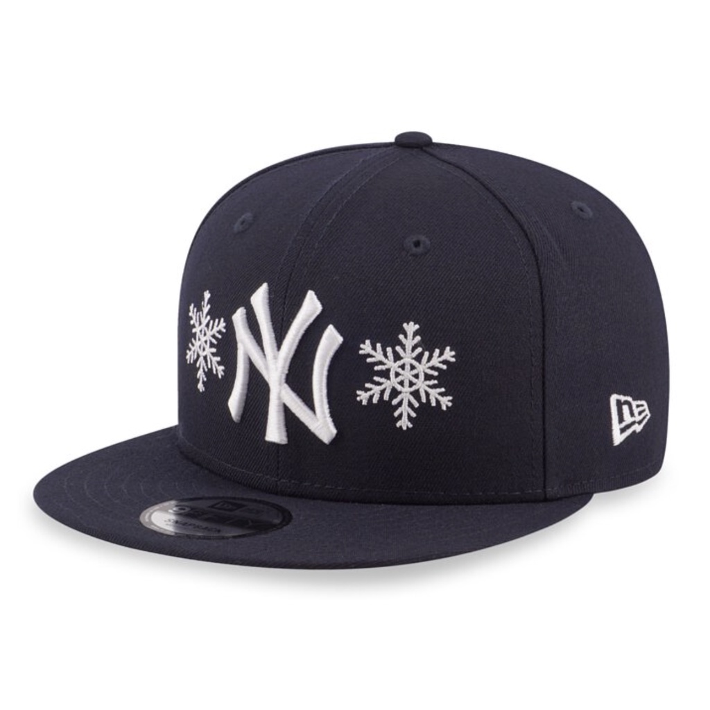 Topi New Era 9Fifty New York Yankees Snowflakes Navy/White Snapback 100% Original Resmi