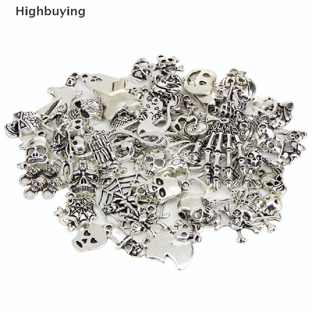 Hbid 60PCS/Set Curah Banyak Tibet Perak Mix Halloween Liontin Ch Perhiasan Hadiah Glory