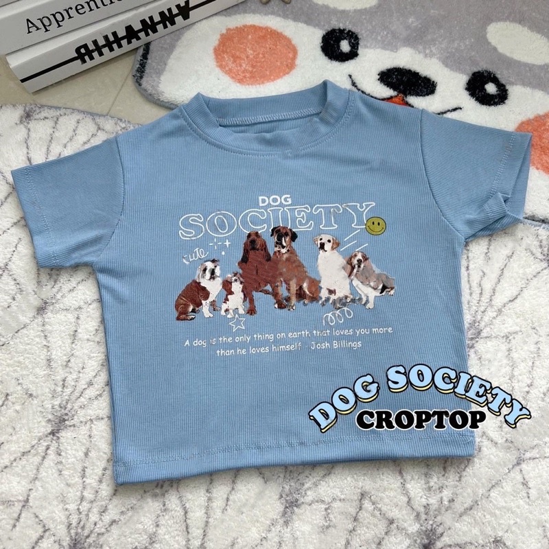 Crop Top Wanita DOG SOCIETY RIB (LD 88, P 40)