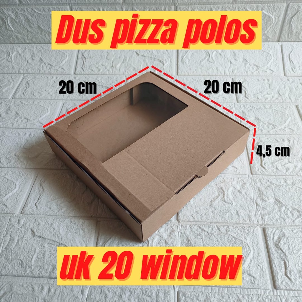 

Box Pizza Coklat Polos Window Mika uk 20 x 20 x 4,5 cm PER PACK