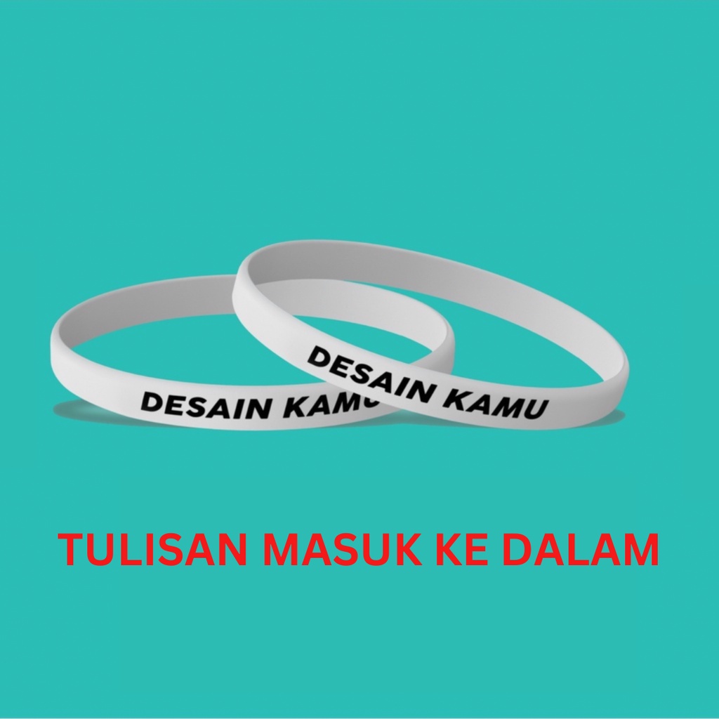 Custom Gelang Karet Wristband Slim Satuan Lebar 0,8cm | Desain sama