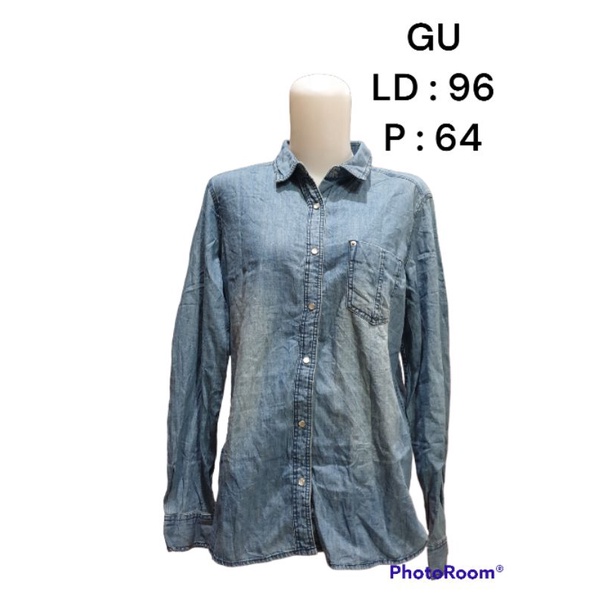 Kemeja Denim merk GU murah New