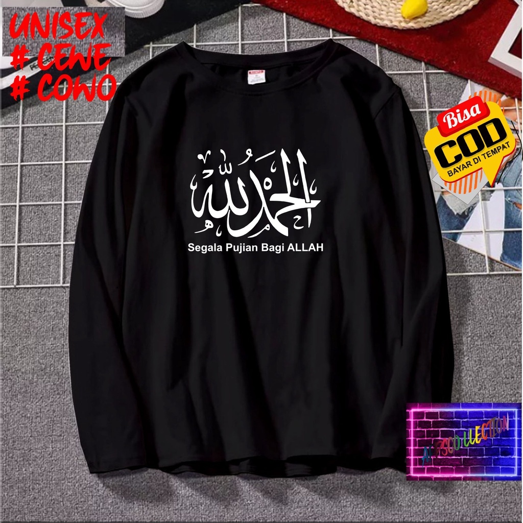 COD/KAOS SEGALA PUJIAN BAGI ALLAH LENGAN PANJANG/KAOS KEKINIAN//KAOS DAKWAH ISLAM/KAOS SANTRI SANTRIWATI/KAOS HITS 2023/KAOS ISLAM PESANTREN /KAOS PRIA  DAN WANITA