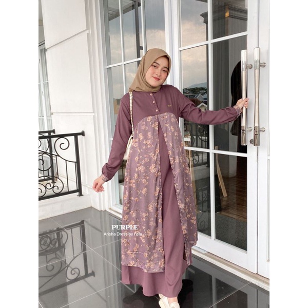 DREES MOTIF / ARISHA DRESS - bahan Armany Silk mix shakila