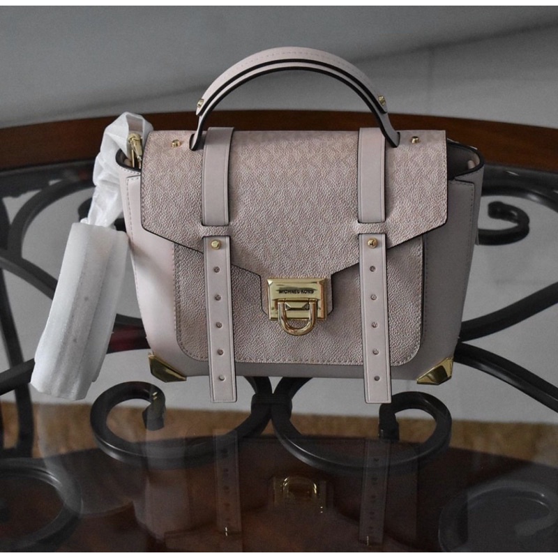 MK MANHATTAN MD TH SATCHEL LEATHER POWDER BLUSH