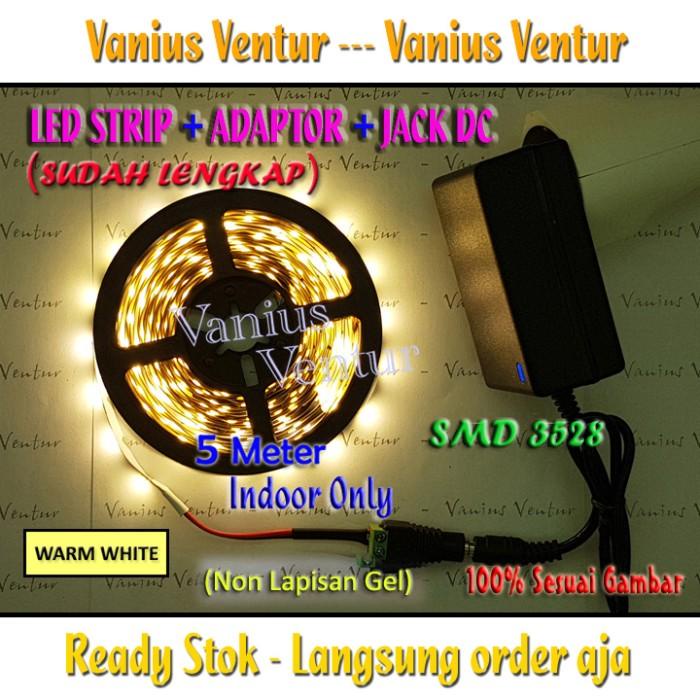Lampu LED Strip - Paket Adaptor - Warna WARM WHITE
