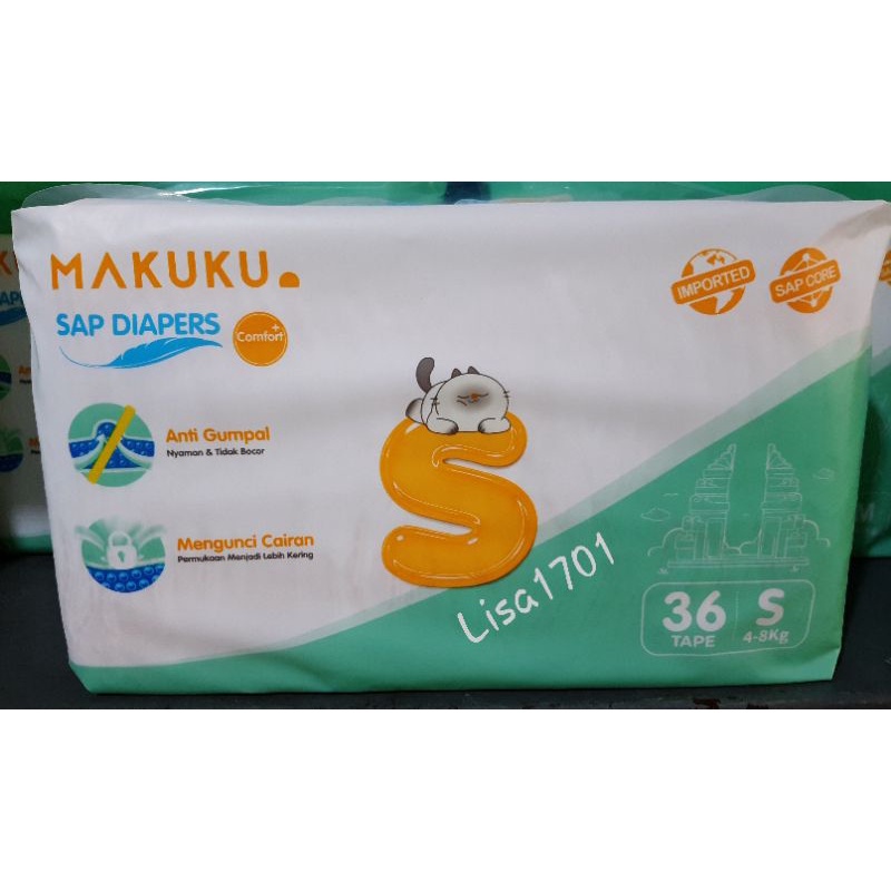 MAKUKU COMFORT SAP Diapers(Perekat) S.36