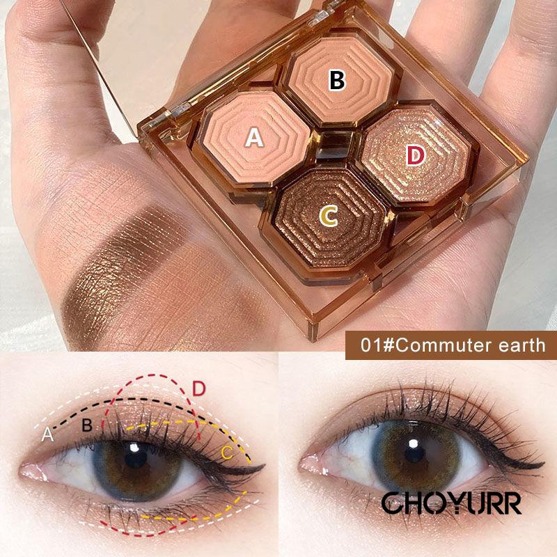 【COD】DIKALU Mini 4 Warna Eyeshadow Korea Glitter &amp; Matte-CH