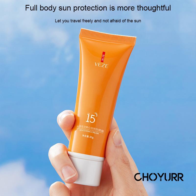 【COD】Sunblok Sunscreen Pemutih Wajah Dan Kulit Tubuh Brightening Whitening Freckle Removal Pelembab Menyegarkan Tabir Surya Perawatan Kulit Tidak Lengket-CH