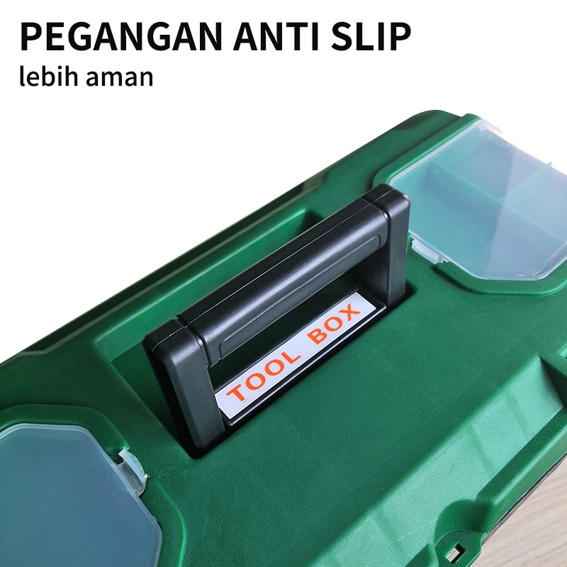 ISKU Tool box besar plastik 14 15 17 18 19 20 inch toolbox kotak perkakas besi tahan karat/kotak tempat alat bengkel/box alat perkakas tool box stainlees