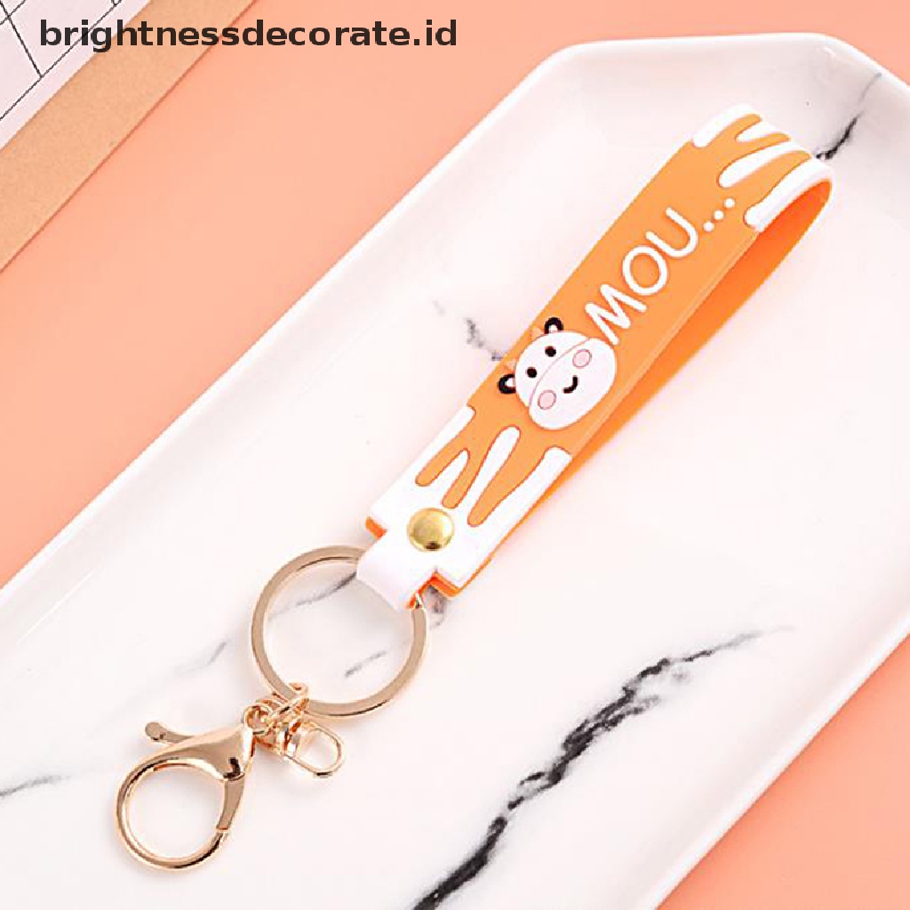 [Birth] New Lovely Cow Keychain Charm Gantungan Kunci Untuk Wanita Tas Liontin Gantungan Kunci Mobil [ID]