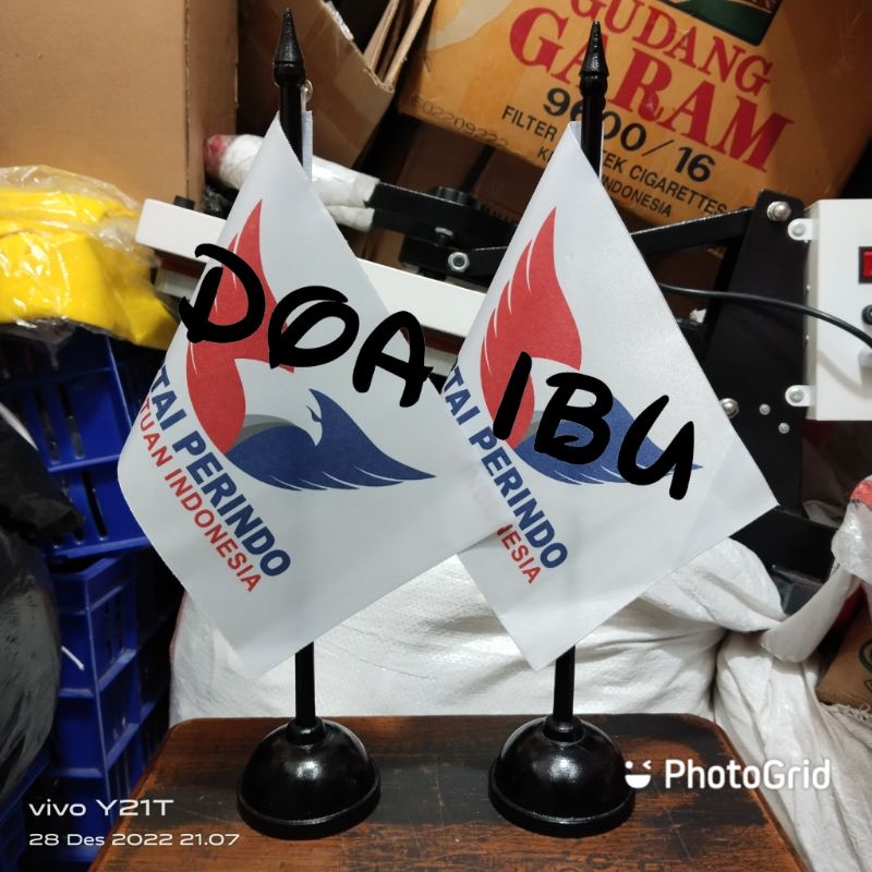 

best seller tiang kayu meja+bendera meja partai PERINDO