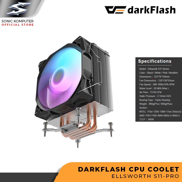 DarkFlash ELSWORTH / ELLSWORTH S11 PRO 12CM Tower CPU Cooler