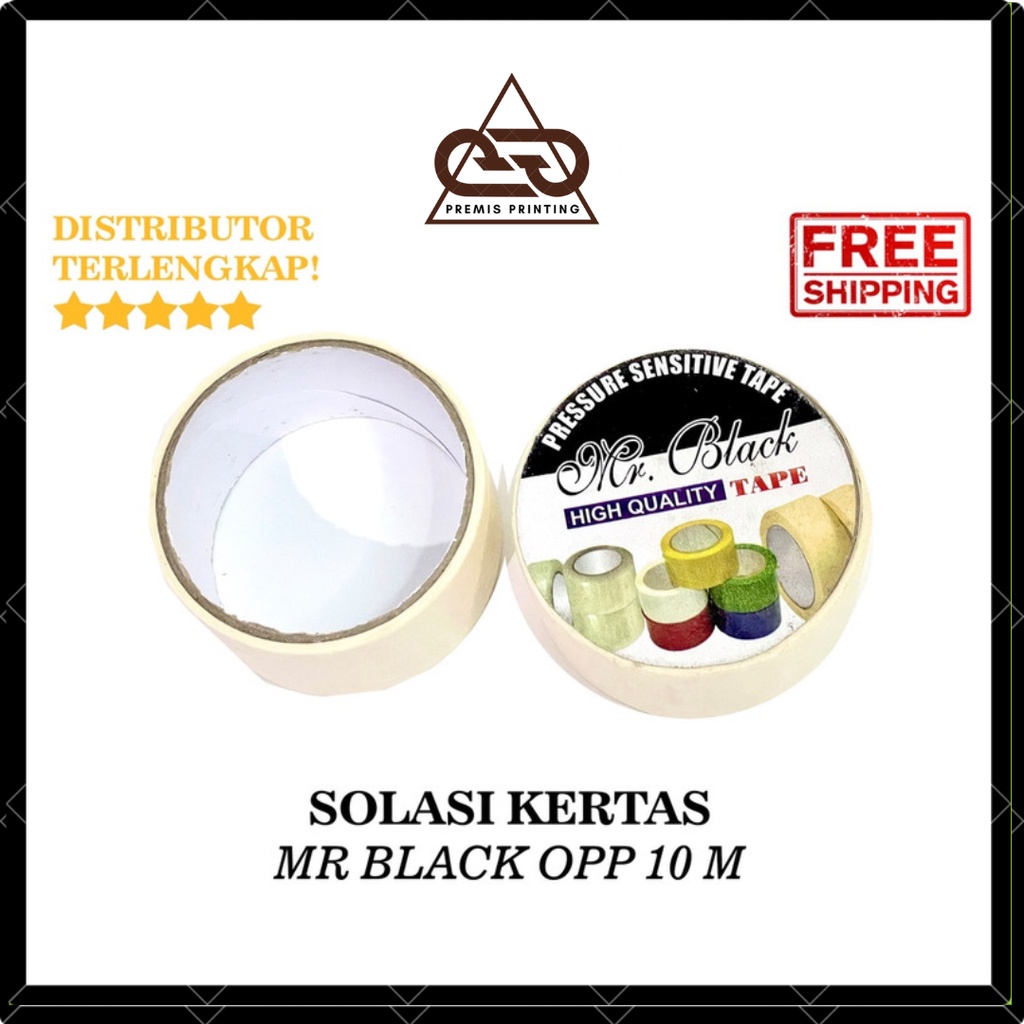 

Solasi Kertas Mr Black OPP (10M) / Solasi Isolasi Selotip Solatip Kertas Kecil dan Besar Motif