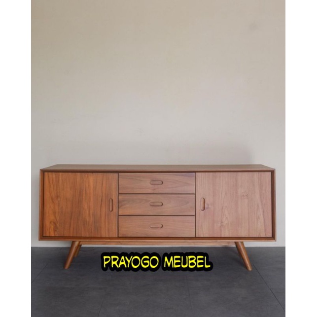 bufet retro laci antik vintage minimalis kayu jati - meja credenza retro jati meja konsol tv