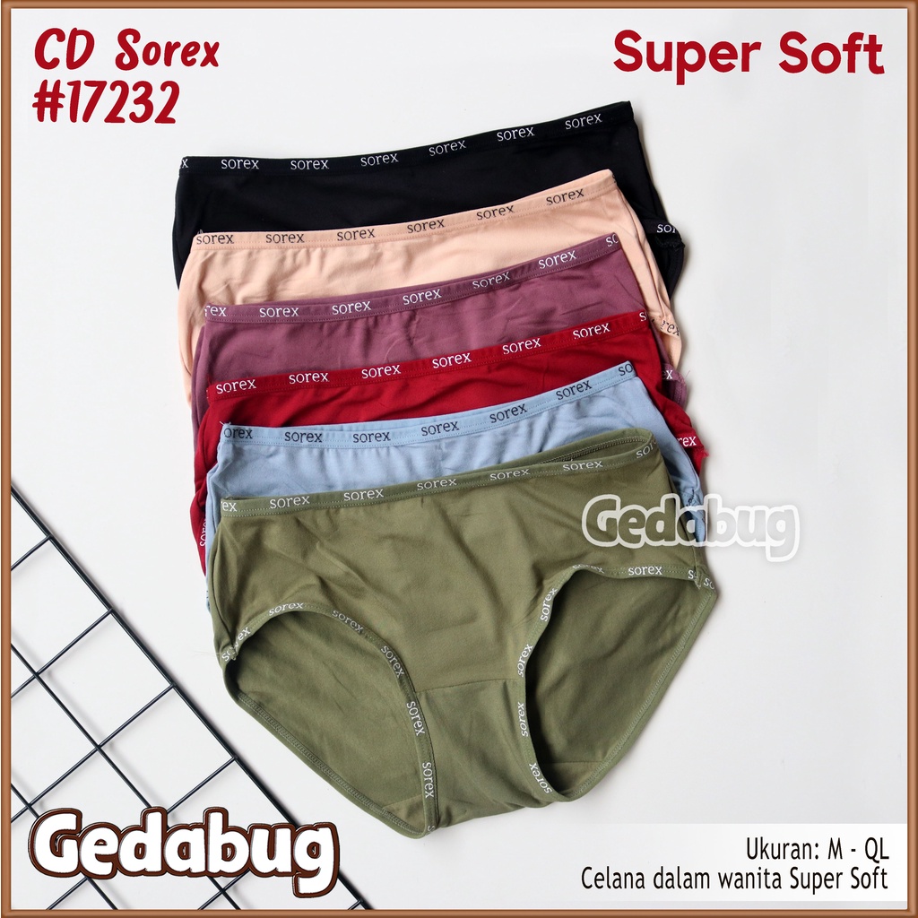 CD Wanita Sorex 15232 Motif List Cassual | Pakaian Celana Dalam Wanita Super Soft - Gedabug