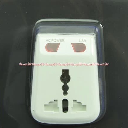 Gao Travel Adaptor Dengan Charger Usb Socket Dilengkapi Lampu Indikator Gao Kontak Adaptor Travel Travelling Warna Putih