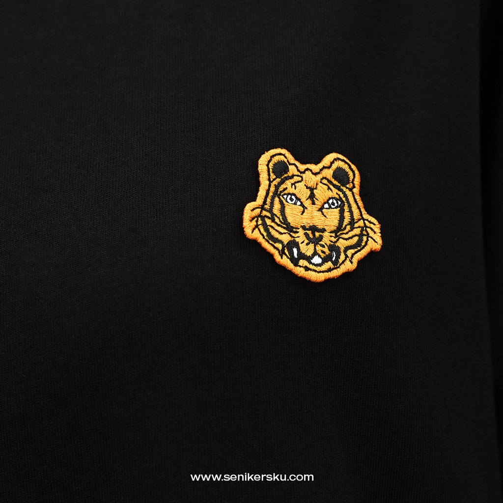 Kenzo Mini Tiger Gold Logo Black Tee