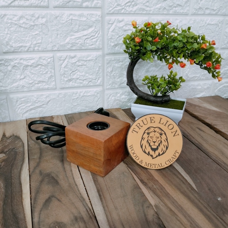 LAMPU MEJA KAYU/LAMPU DUDUK KAYU/LAMPU TIDUR AESTHETIC