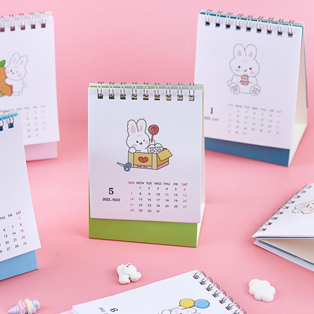 Timekey2023mini Chic Calendar Daily Organizer Jadwal Desktop Planner Bulanan Agenda Tahunan Untuk Dekorasi Rumah Dekorasi Meja Kantor Alat Tulis S1W5