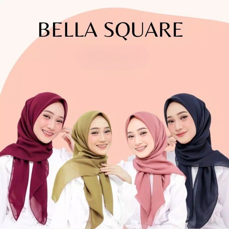 IL - JILBAB BELLA SQUARE SEGI EMPAT / HIJAB BELLA SQUARE TERBARU WARNA TERLENGKAP / HIJAB SEGI EMPAT JAHIT TEPI NECI