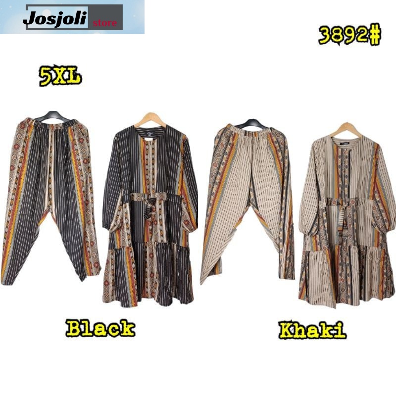 JOSJOLI_STORE/3892 Setcel Rayon/Stelan Rayon Wanita Dewasa Kekinian Super Jumbo 5XL Ld 130cm