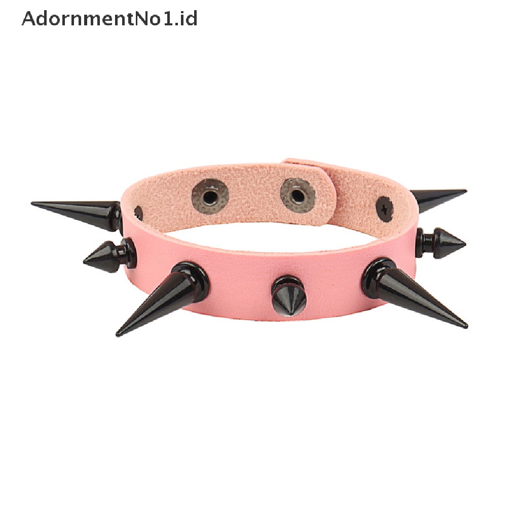 [AdornmentNo1] Gelang Punk Goth Gadis Cowok Bangle Studded Rock Wristband Cosplay Perhiasan Hadiah [ID]