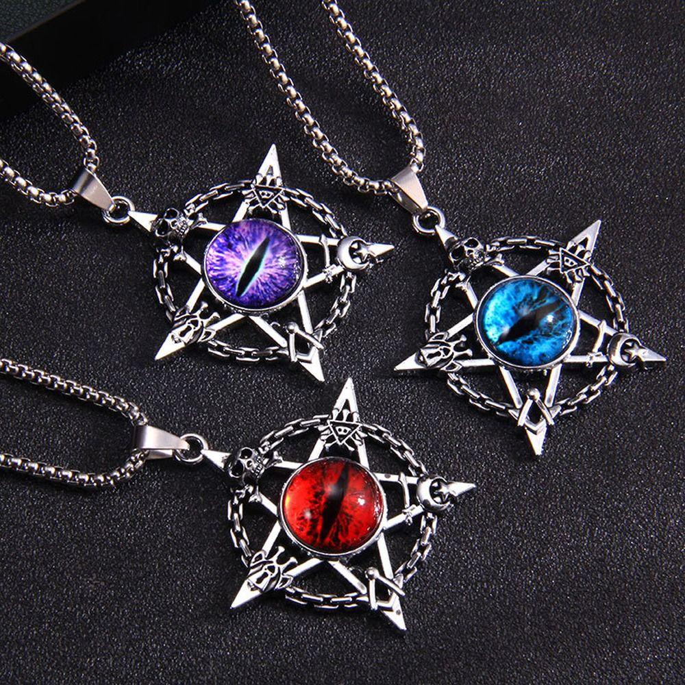 Mxbeauty Pria Kalung Fashion Pribadi Keren Klavikula Rantai Stainless Steel Niche Desain Alloy Pentacle Turki Sweater Chain