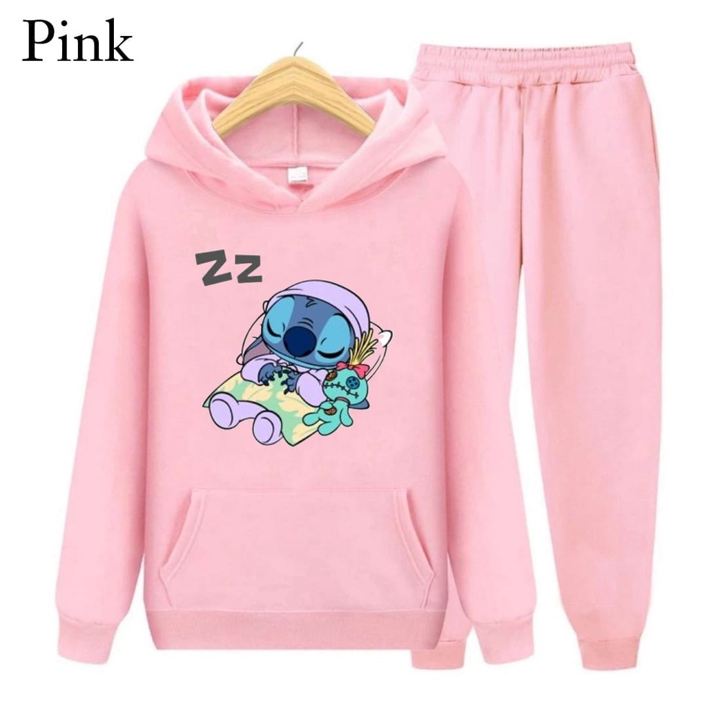 Hzl_outfit Setelan Sweater Hoodie Lilo Sleep Anak Anak S.M.XL