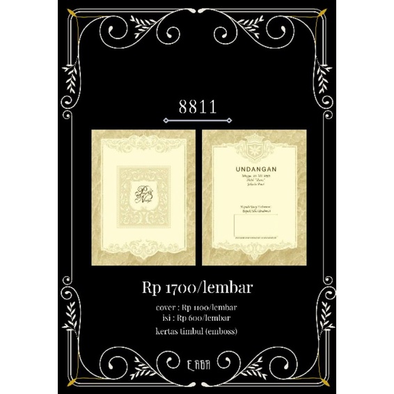 ERBA 8811 UNDANGAN NIKAH MURAH BLANGKO+PLASTIK PER PACK ISI 50 PCS