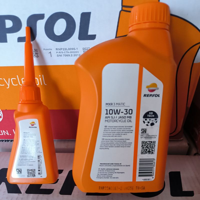 PAKET OLI REPSOL MXR3 MATIC 08L SAE 10W-30 API SJ JASO MB + OLI GARDAN 120ML ORIGINAL REPSOL