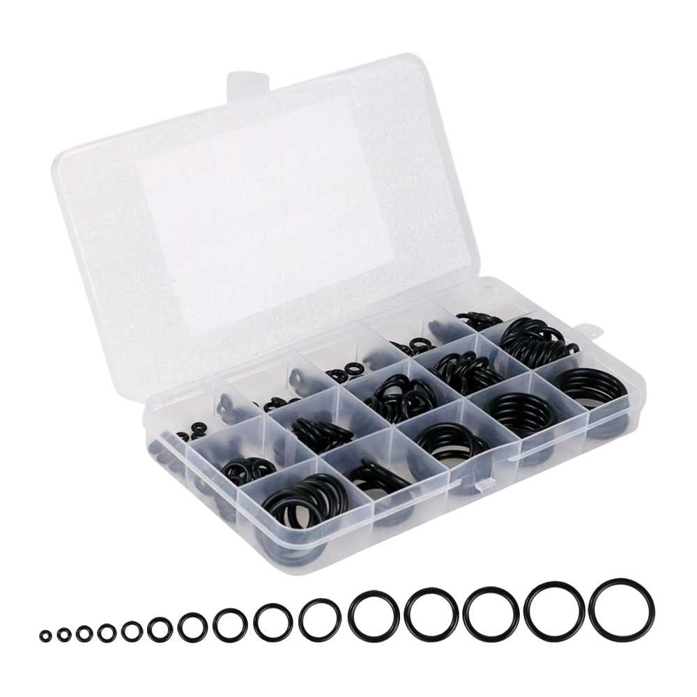 Taffware Karet Rubber O Ring Seal Tightening 270 225 200 PCS Set Kotak Segel O-Ring Reparasi AC Mobil Spare Part Penutup Karet Cincin Penyegel Gasket Set Kit Karet Cincin O Set Oring Seal Box