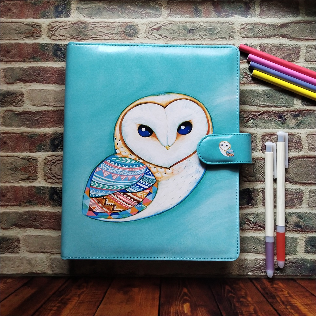 

Binder Motif Owl Ukuran A5 20ring Dan B5 26ring Bahan Kulit Sintetis Binder Aesthetic Glossy