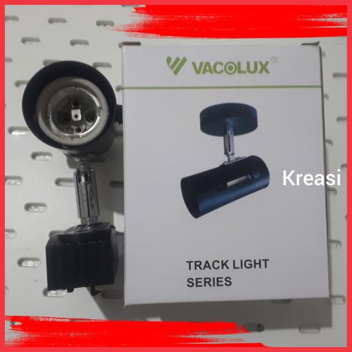 (KRE) KAP LAMPU SOROT SPOT TRACK LIGHT RELL VACOLUX FITTING E27 - HITAM