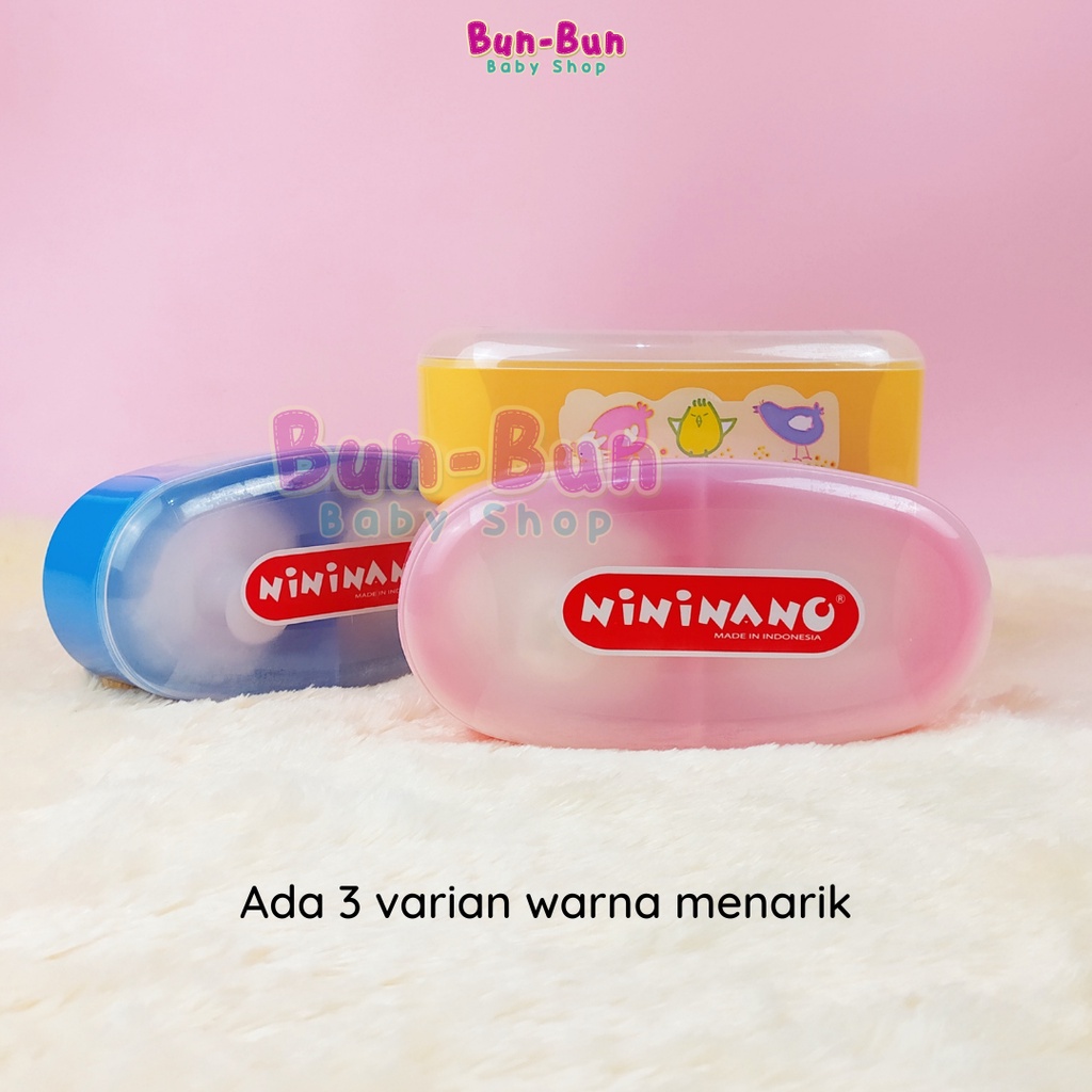 NININANO Tempat Bedak Tabur Bayi Free 2Tepukan Rembuk Powder Case Oval ANTI PECAH Perlengkapan Mandi Baru Lahir Peralatan Baby New Born Anak Lucu Bunbunbabyshop